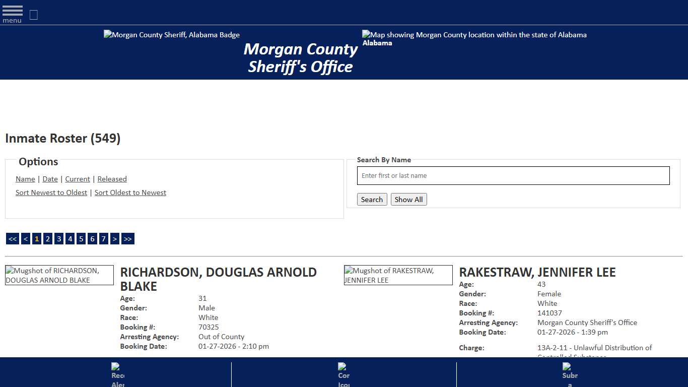 Inmate Roster - Current Inmates Booking Date Descending - Morgan County Sheriff, Alabama
